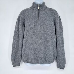 Gianetti Wool Nylon Blend Quarter Zip Pop Over Sweater Made in‎ Italy Size XL